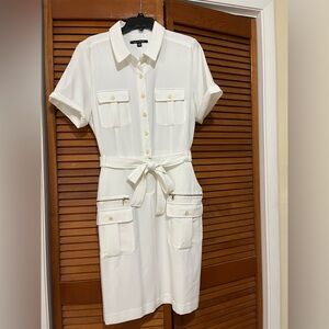 Zac & Rachel White Buttoned Shirt Dress